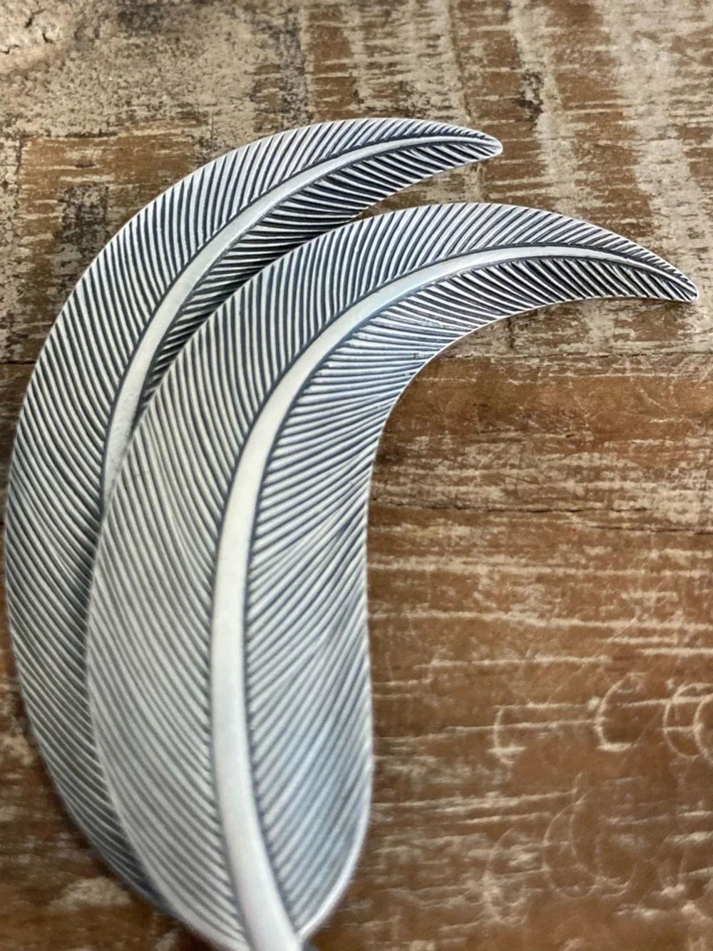 Sterling Silver Feather Brooch Jewel Art - Picture 3 of 12